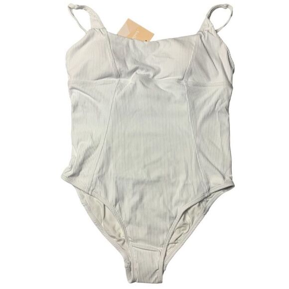 Andie Swim Andie The Havana Ribbed White Long Torso Nwt XS Tall - Picture 2 of 6